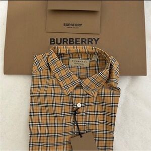 Men’s Burberry short sleeve 
Check Cotton Shirt size L